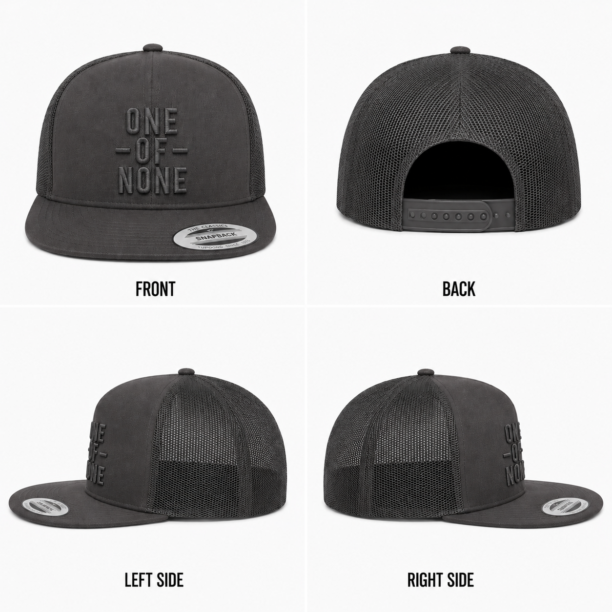 Fly Unicorn ONE of NONE Charcoal Trucker Snapback Cap
