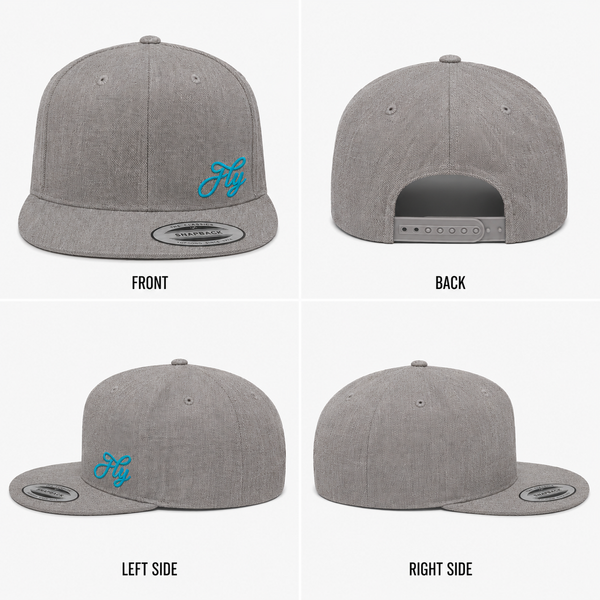 Flat Peak Snapback Cap - Fly Teal
